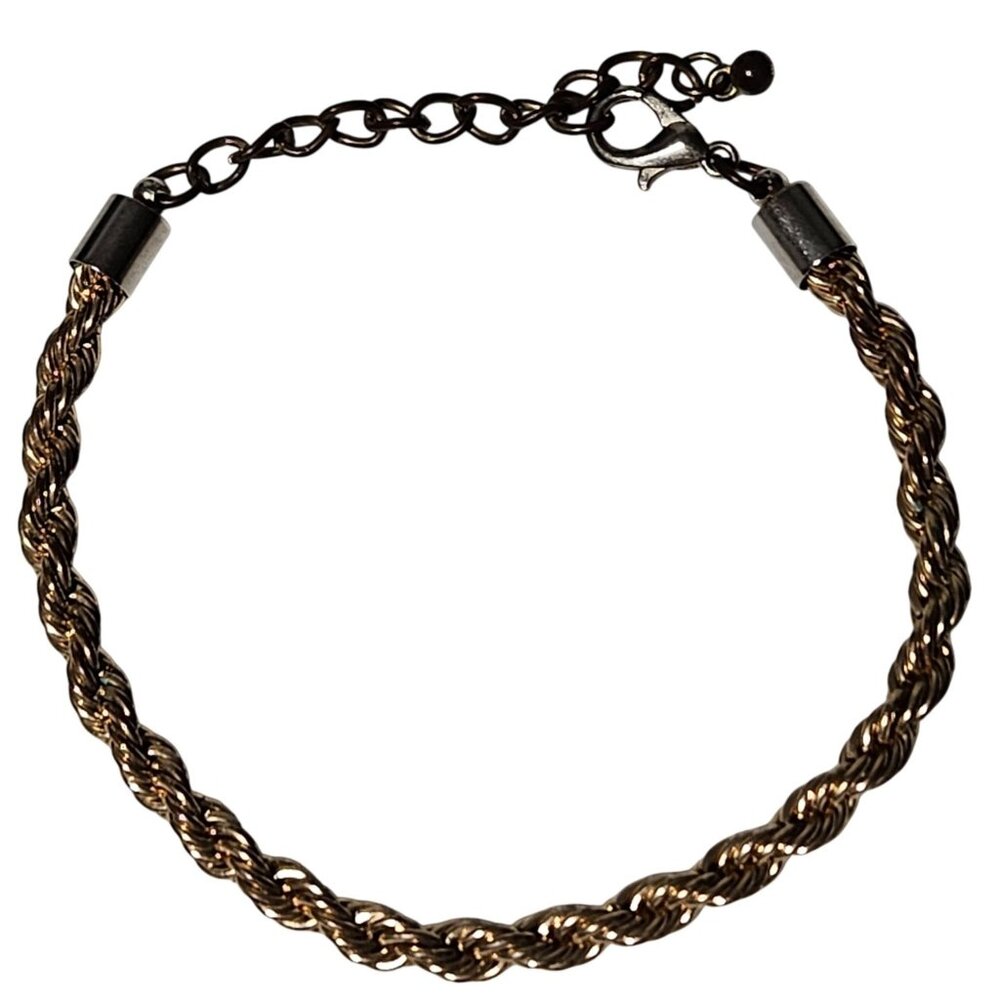 Elegant Gold Tone Rope Chain Bracelet Classic Minimalist Fashion Jewelry Women